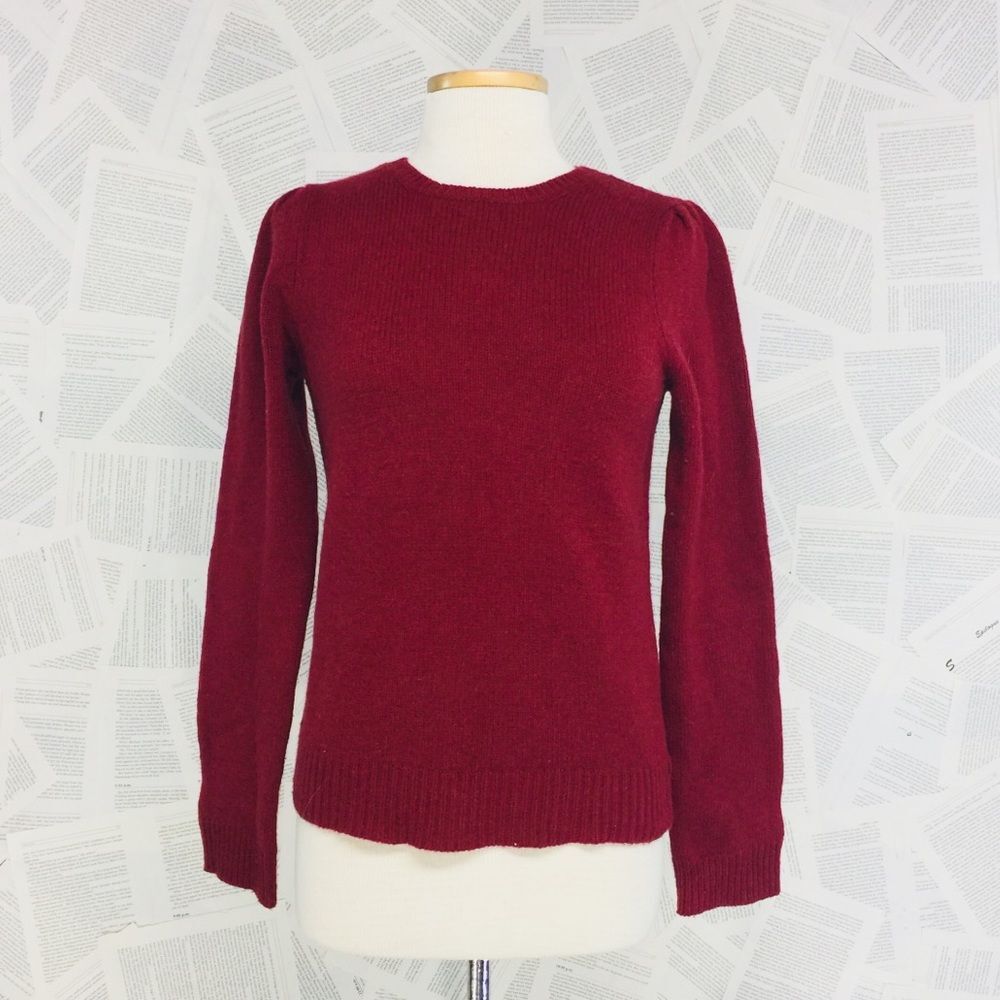 J Crew Wool Knit Pullover Sweater Red Small